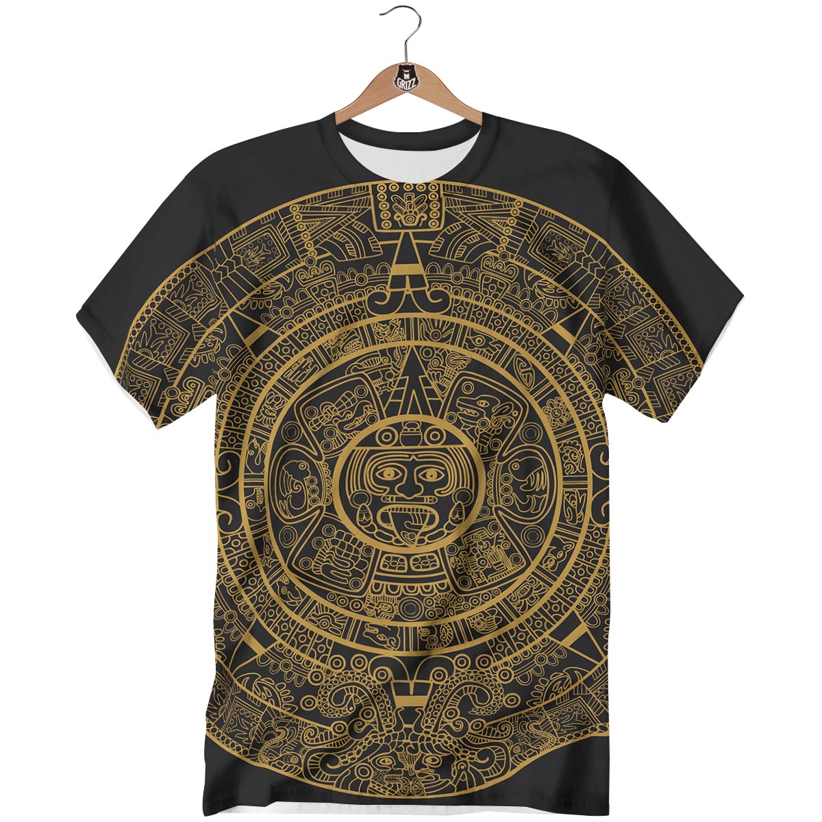 Calendar Tribal Maya Print T-Shirt-grizzshop