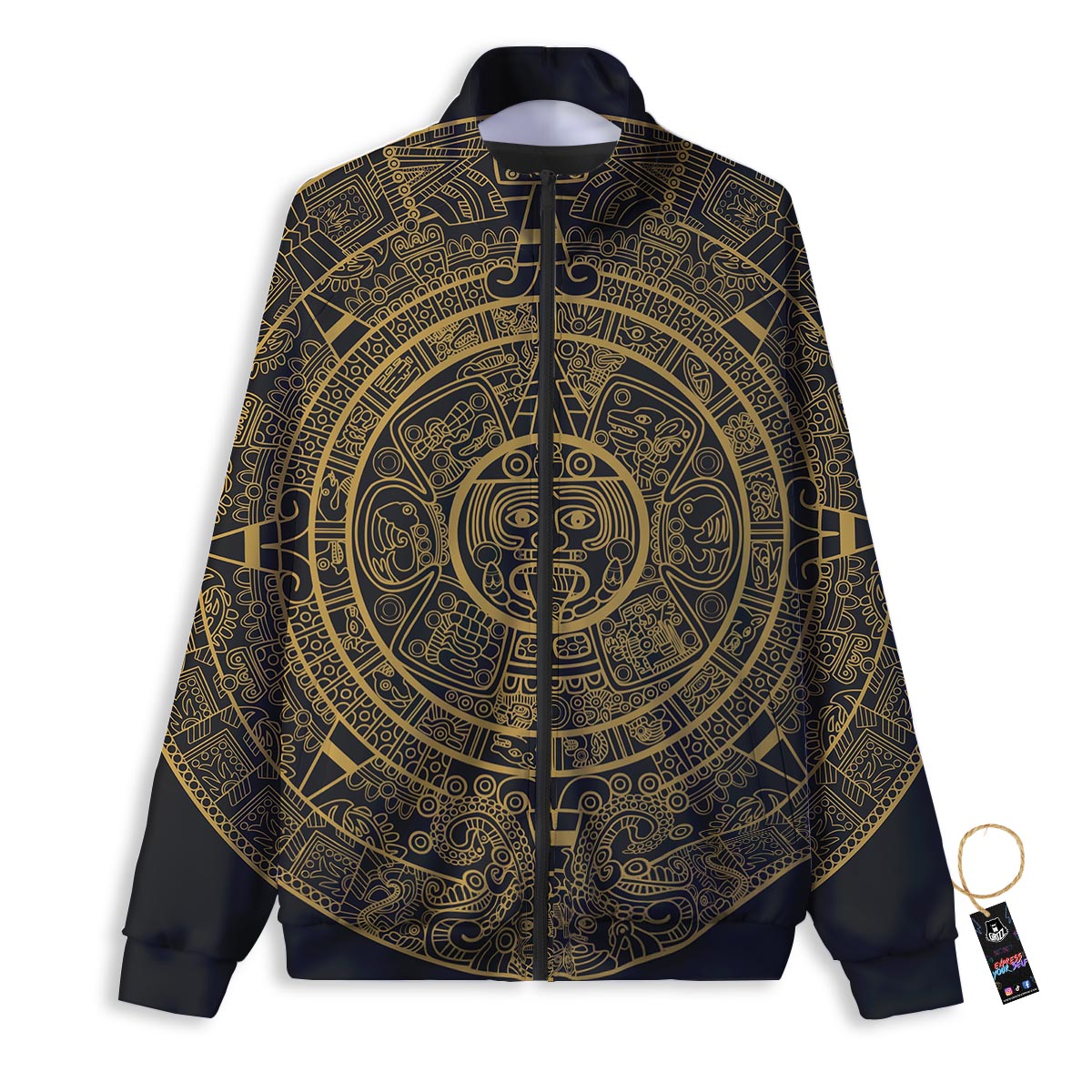 Calendar Tribal Maya Print Track Jacket-grizzshop