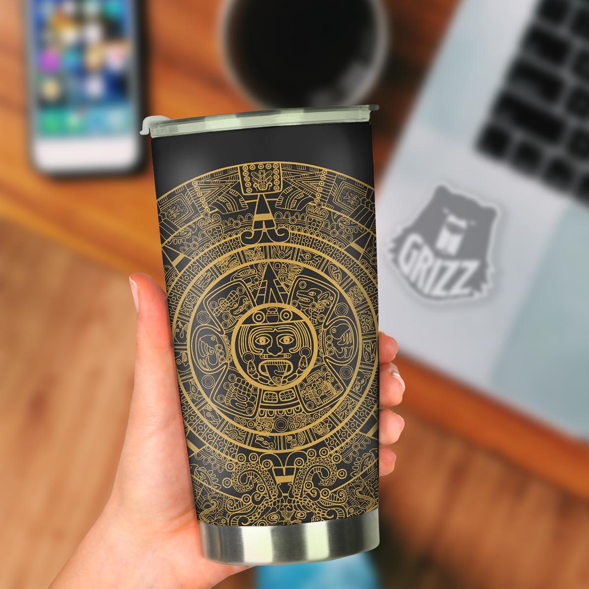 Calendar Tribal Maya Print Tumbler-grizzshop