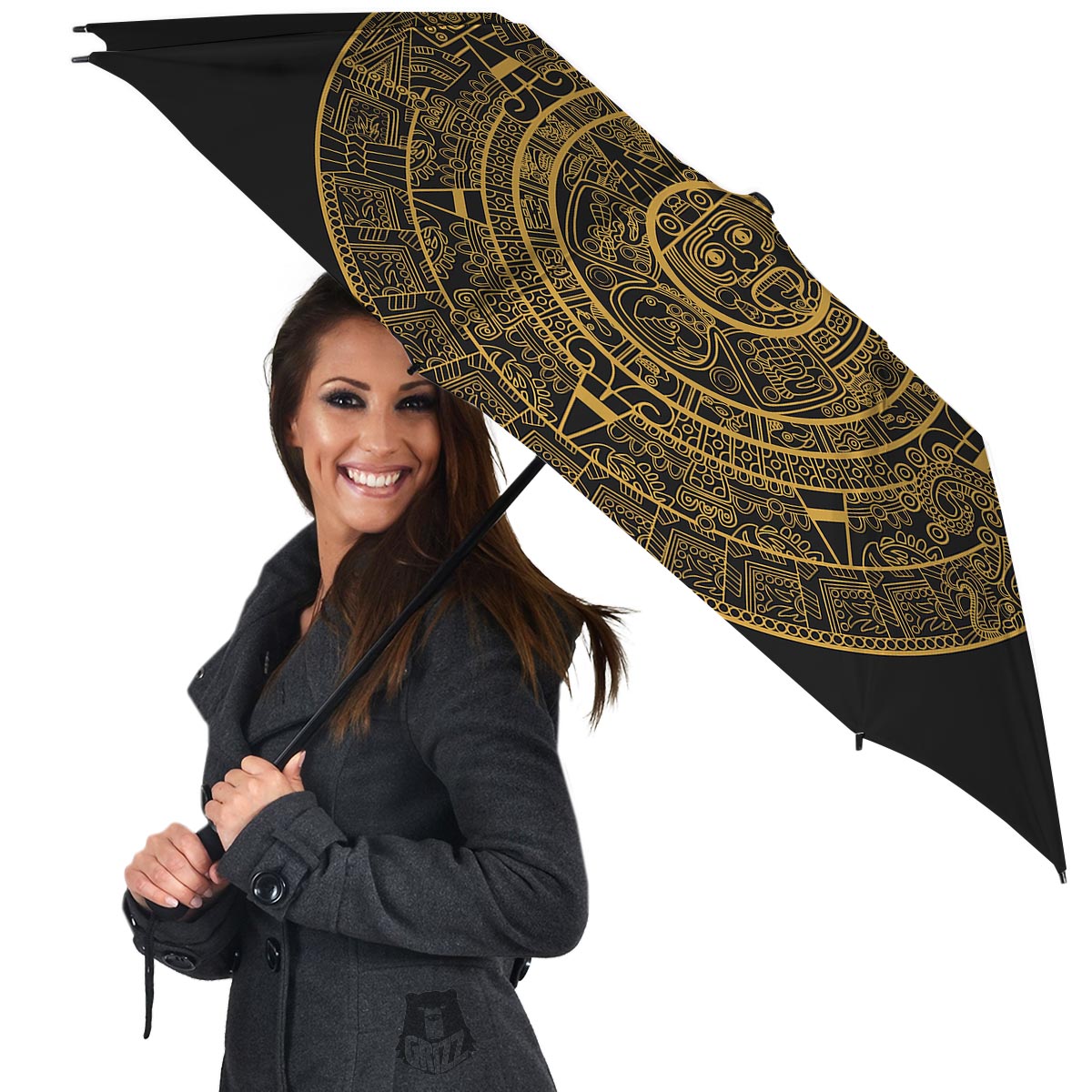 Calendar Tribal Maya Print Umbrella-grizzshop