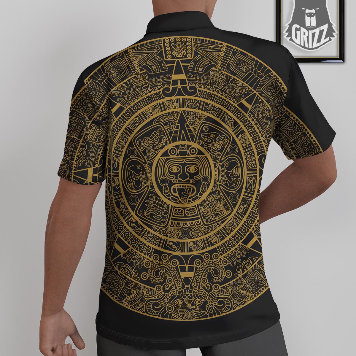 Calendar Tribal Maya Print Untucked Shirts-grizzshop