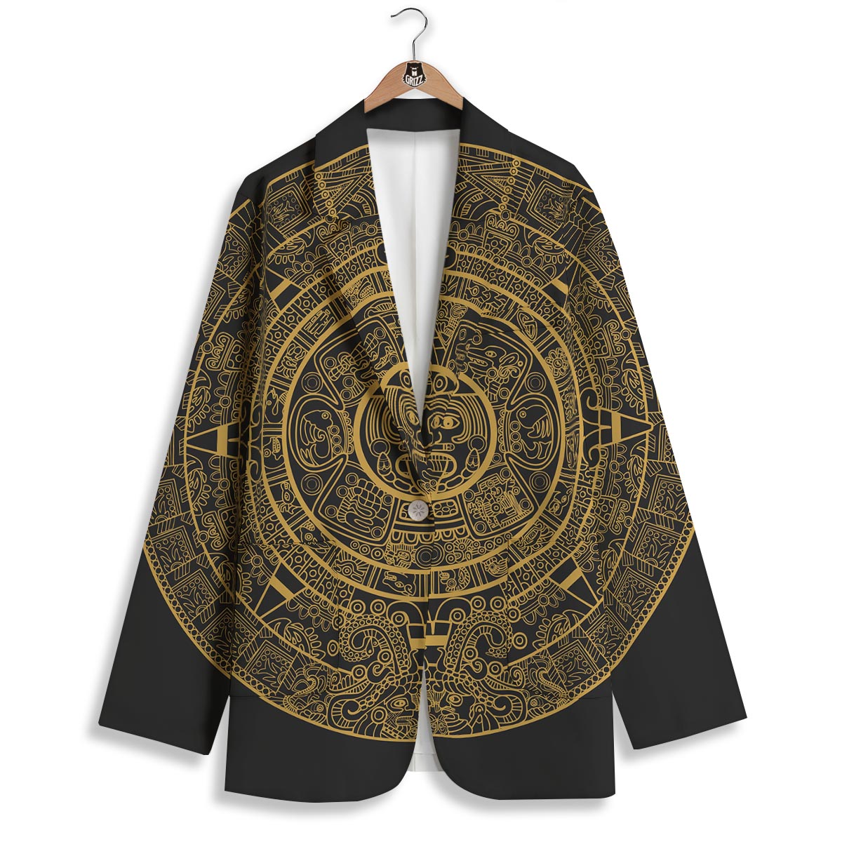 Calendar Tribal Maya Print Women's Blazer-grizzshop