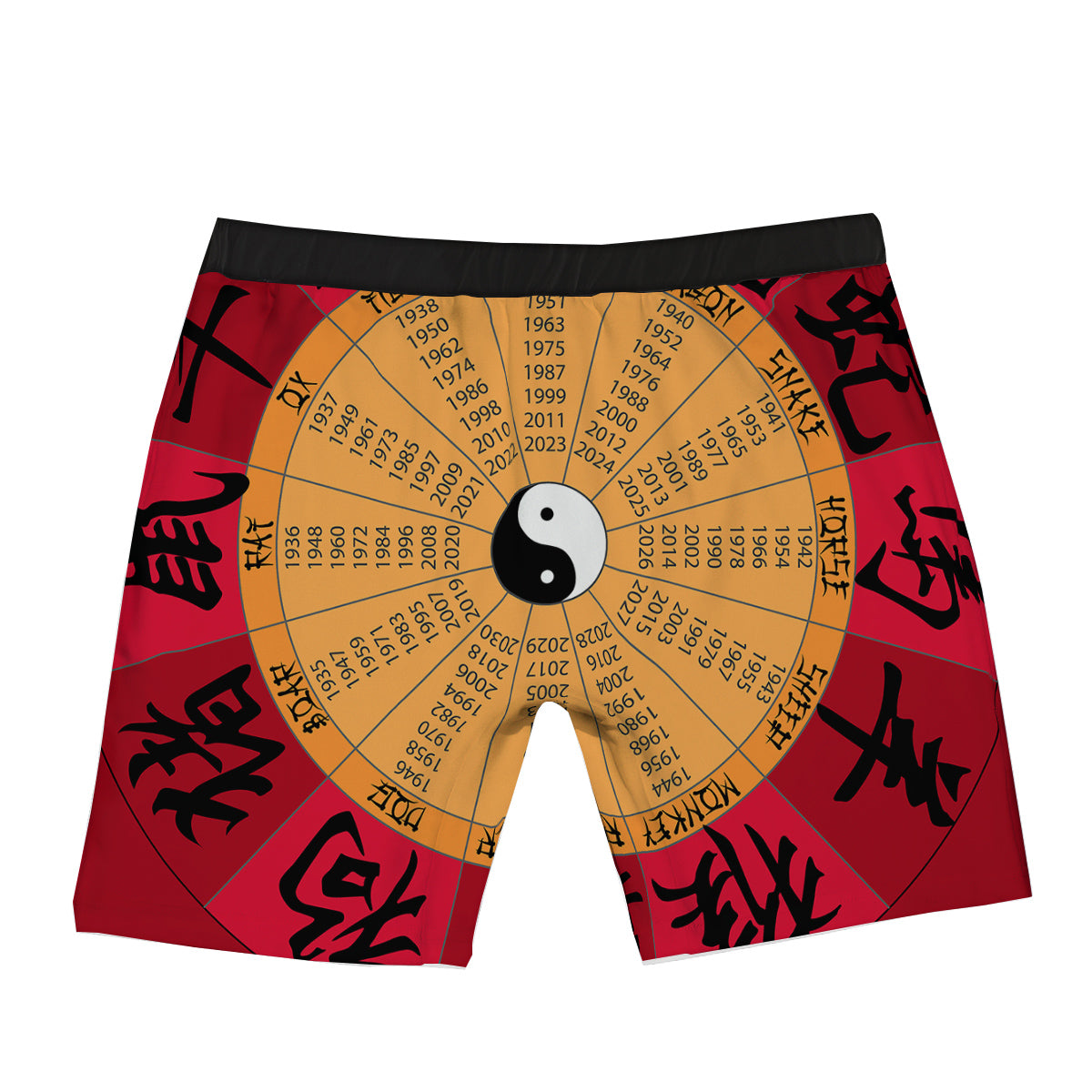 Calendar Wheel Chinese Zodiac Print Boxer Briefs-grizzshop