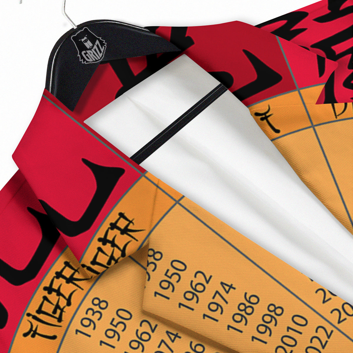 Calendar Wheel Chinese Zodiac Print Men's Sport Coat-grizzshop