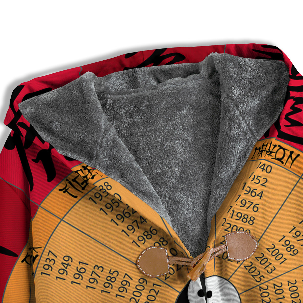 Calendar Wheel Chinese Zodiac Print Men's Windbreaker Jacket-grizzshop