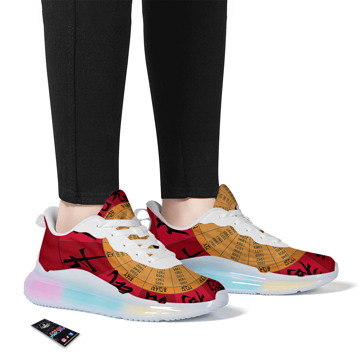 Calendar Wheel Chinese Zodiac Print Running Sneakers-grizzshop
