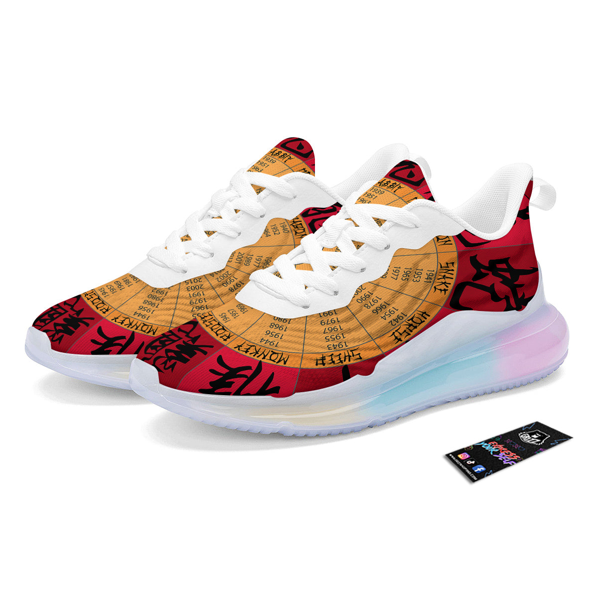 Calendar Wheel Chinese Zodiac Print Running Sneakers-grizzshop