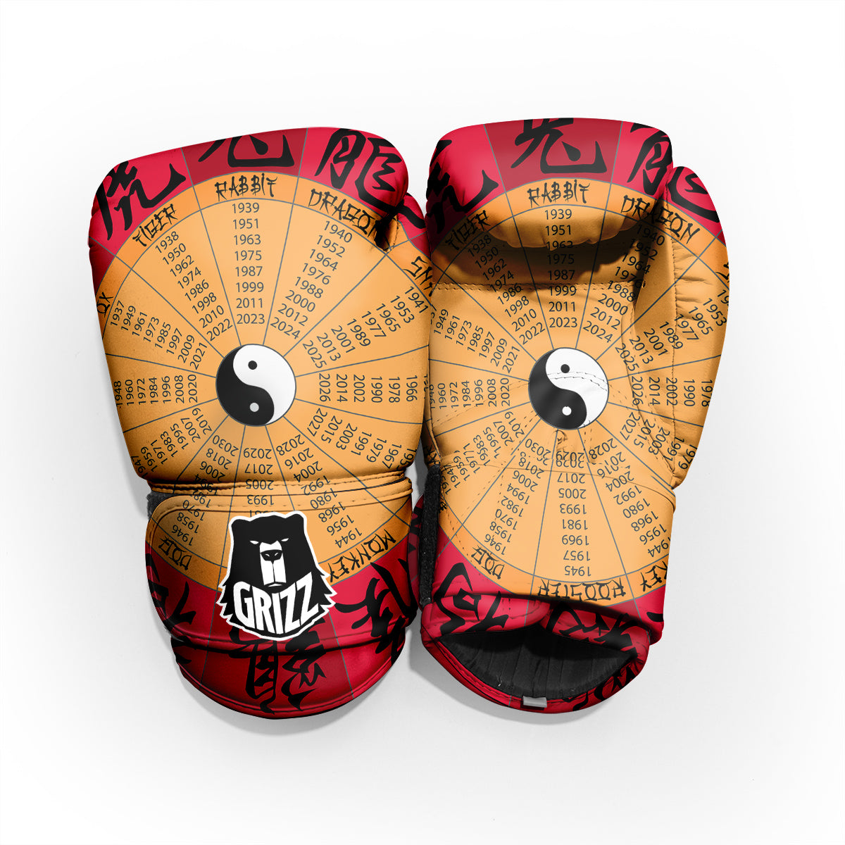 Calendar Wheel Chinese Zodiac Print Pro Boxing Glove