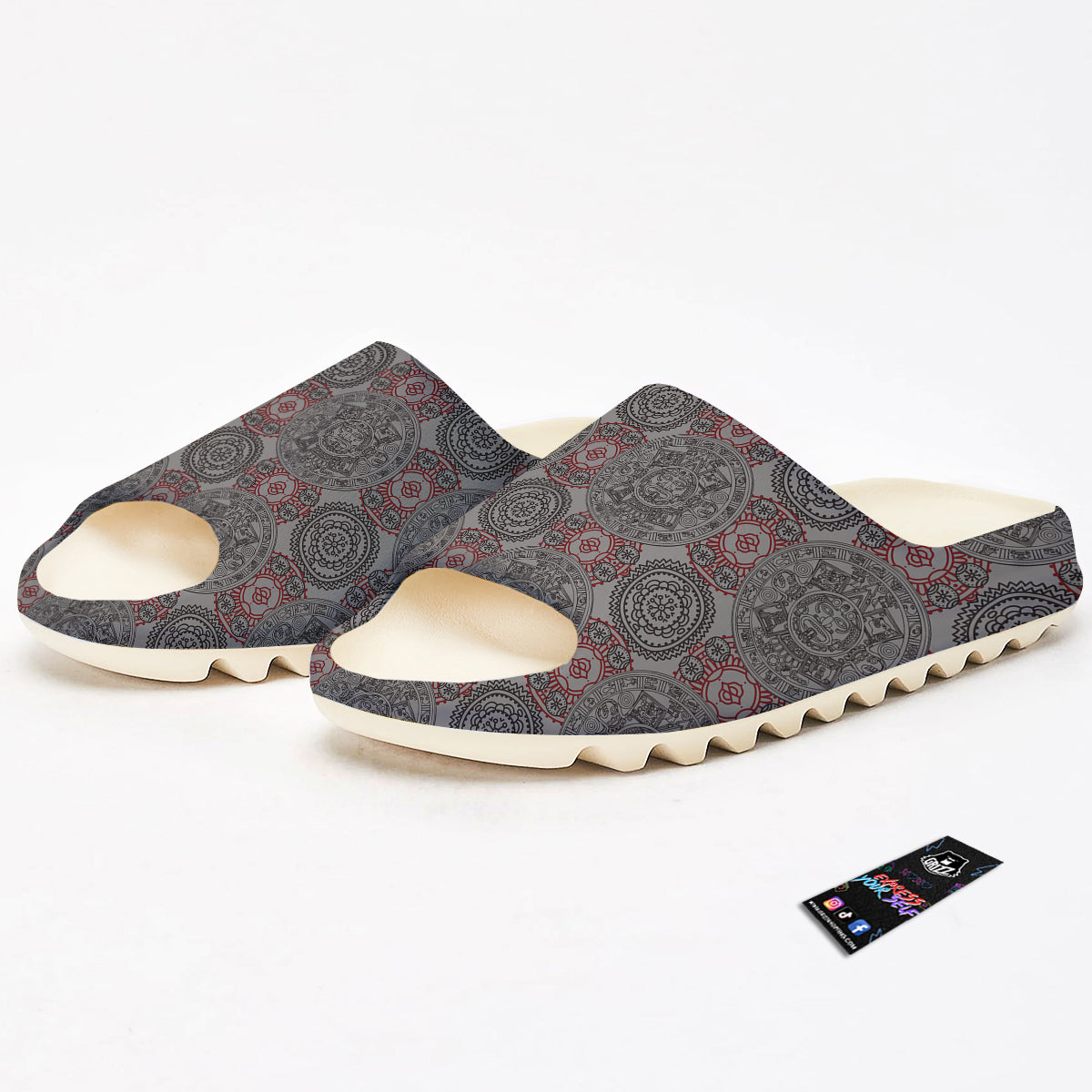 Calendar Aztec Doodle Print Pattern Sandals-grizzshop