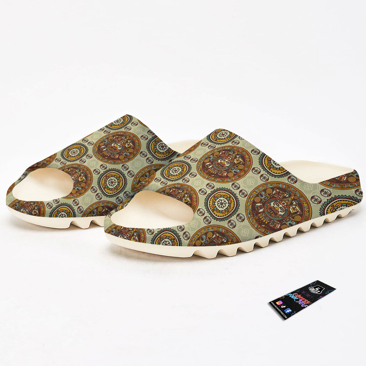 Calendar Aztec Vintage Print Pattern Sandals-grizzshop