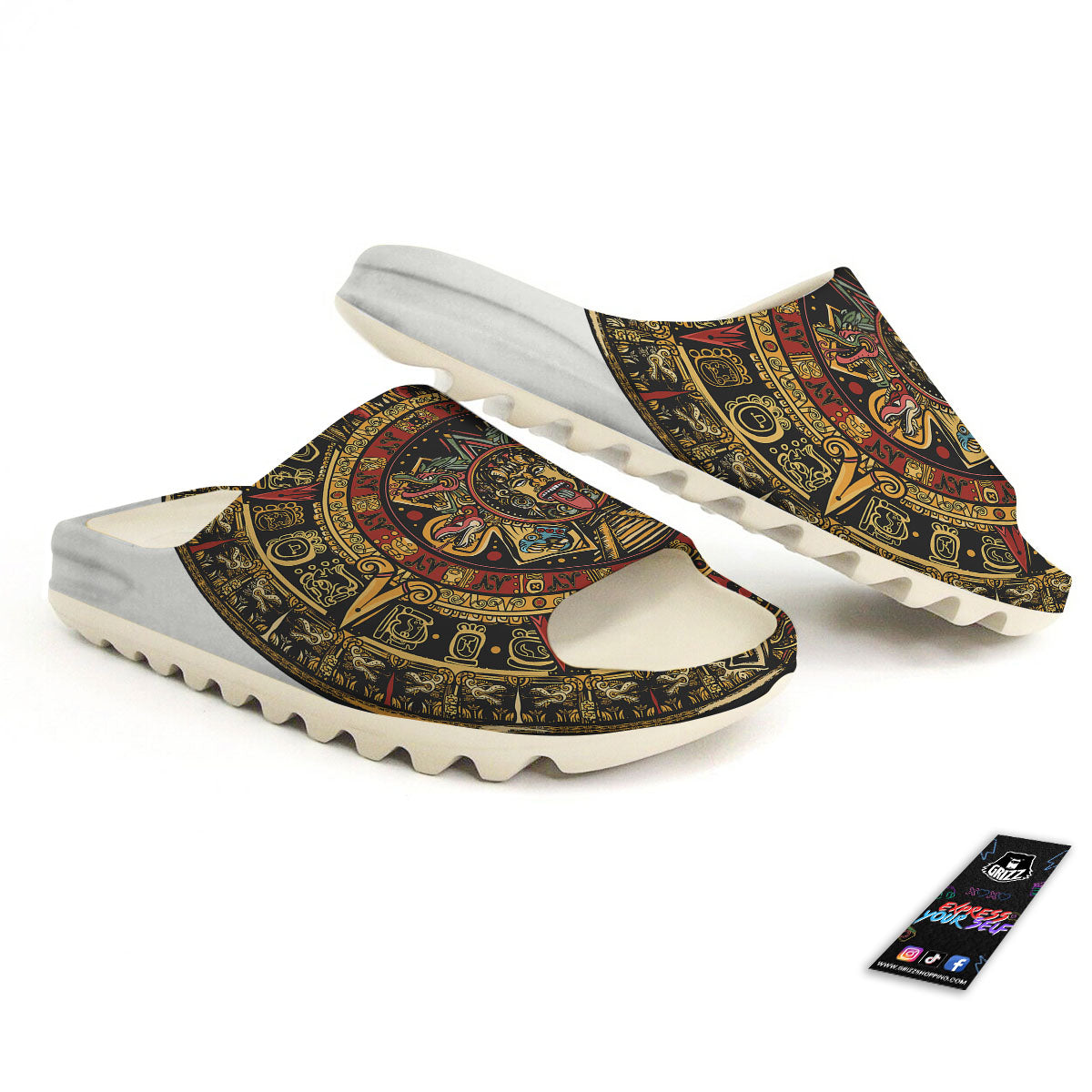 Calendar Mayan Print Sandals-grizzshop