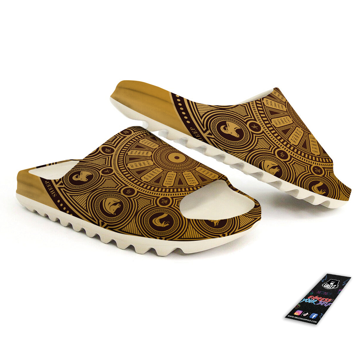 Calendar Signs Chinese Zodiac Print Sandals-grizzshop