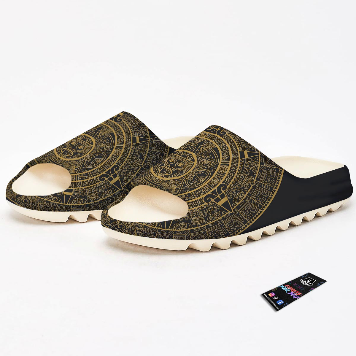 Calendar Tribal Maya Print Sandals-grizzshop