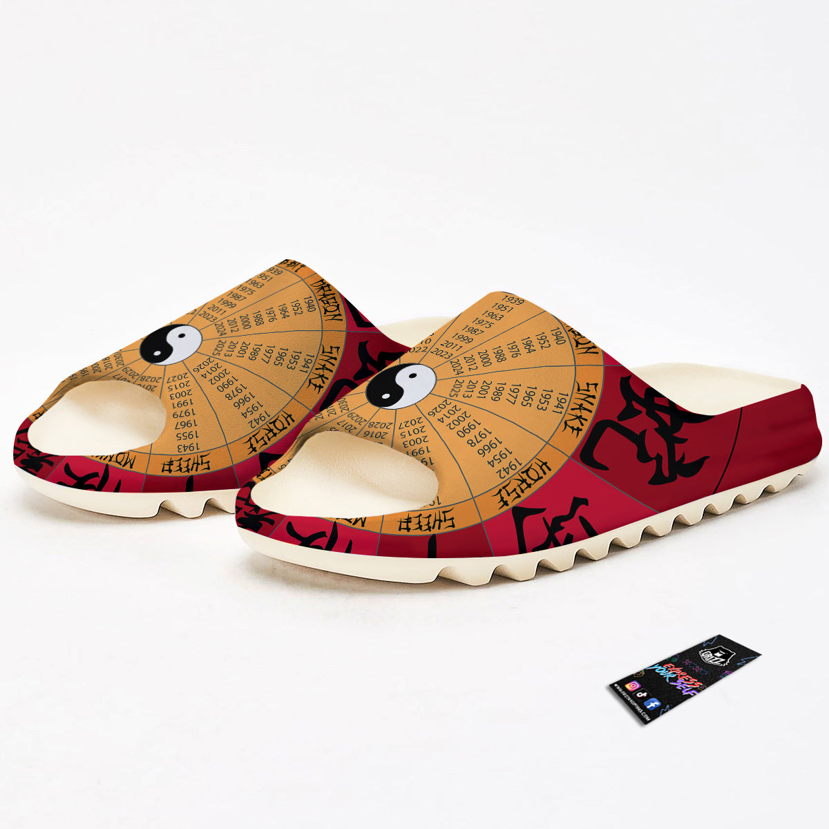 Calendar Wheel Chinese Zodiac Print Sandals-grizzshop
