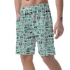 Camera Pastel Pattern Print Men's Shorts-grizzshop