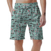 Camera Pastel Pattern Print Men's Shorts-grizzshop