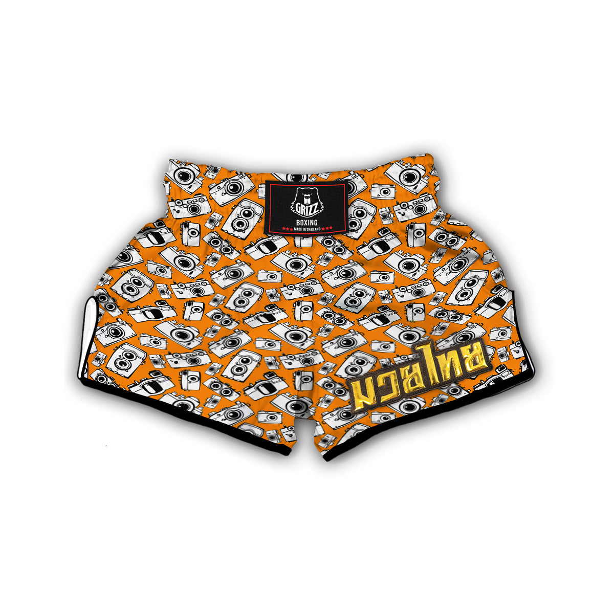 Camera Pattern Print Muay Thai Boxing Shorts-grizzshop