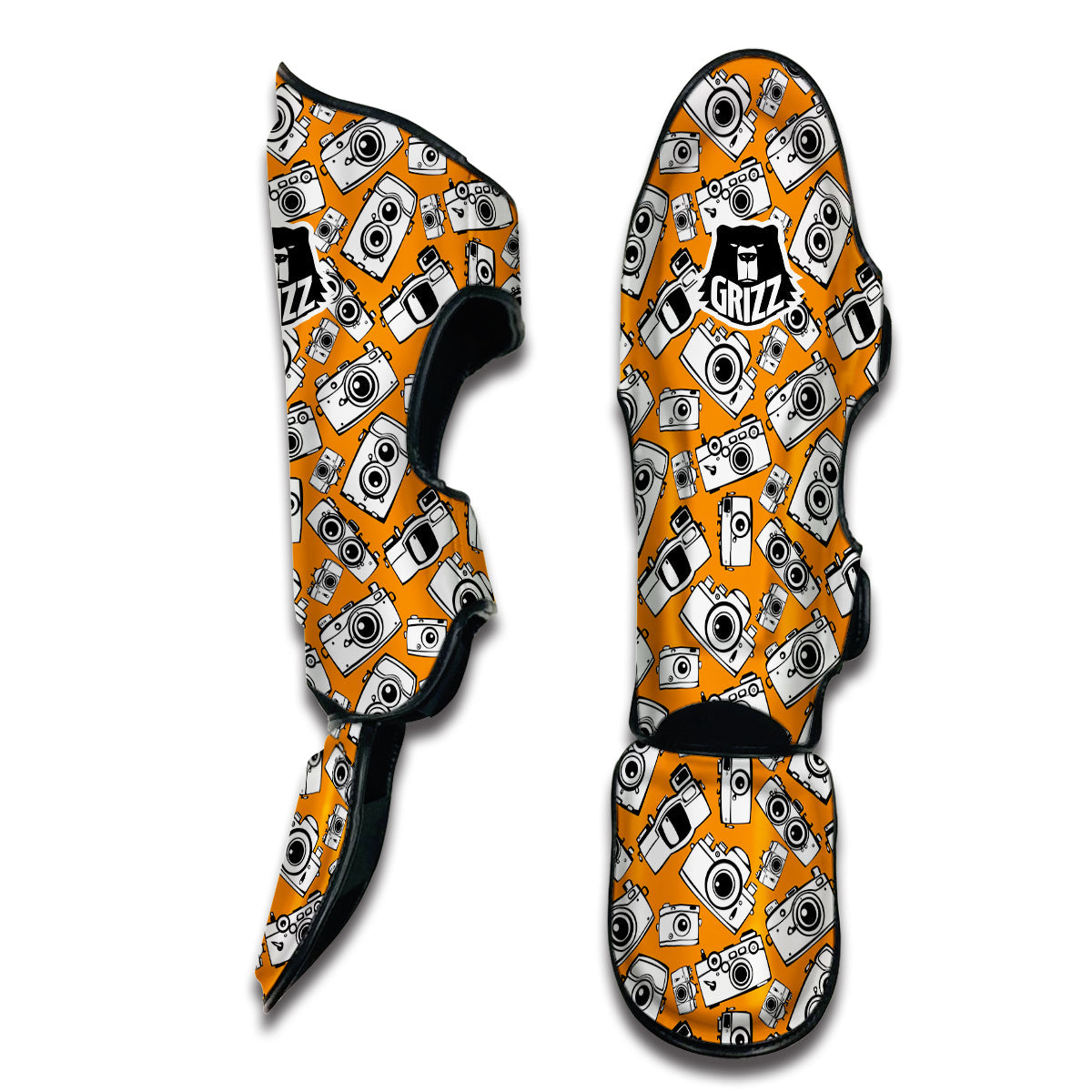 Camera Pattern Print Muay Thai Shin Guards-grizzshop