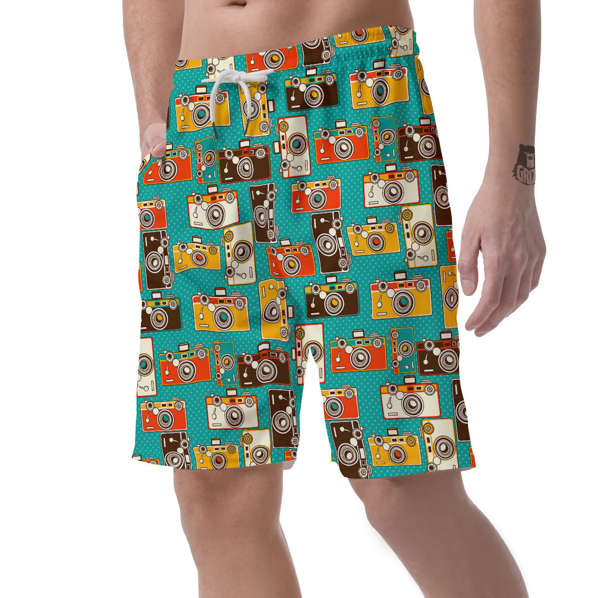 Camera Print Pattern Men's Shorts-grizzshop