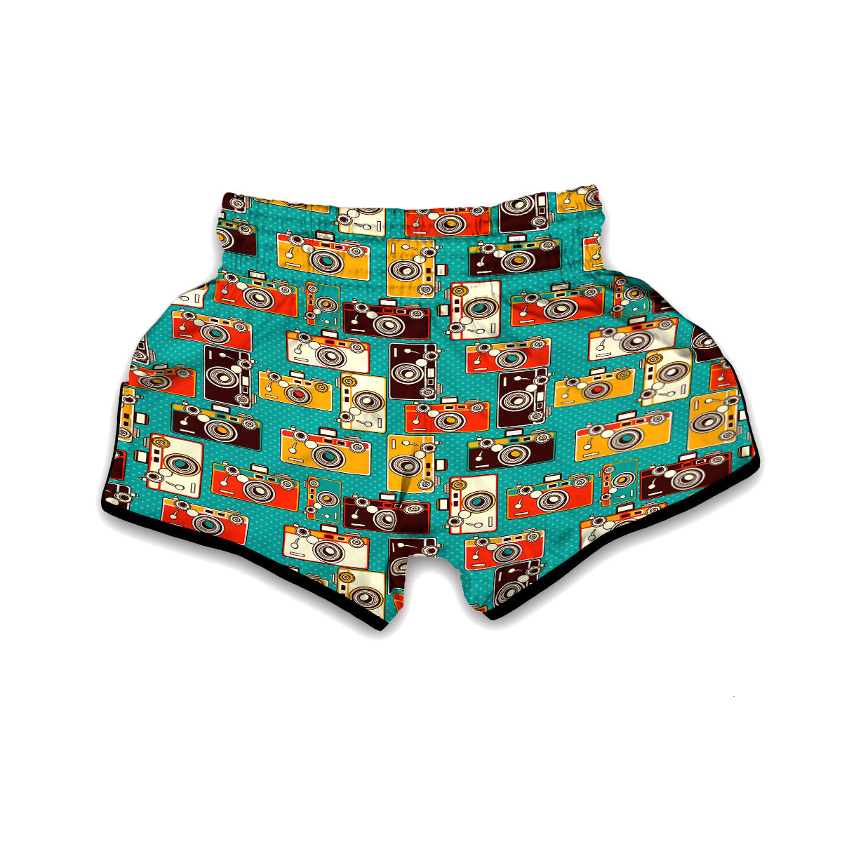 Camera Print Pattern Muay Thai Boxing Shorts-grizzshop