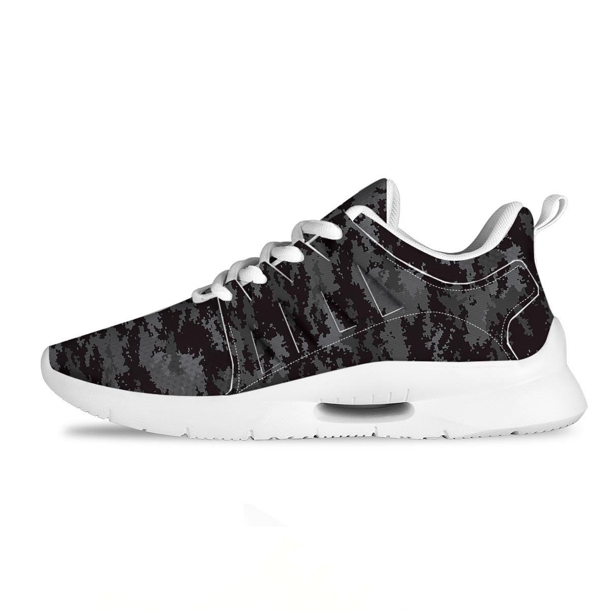 Camo Black Tan Digital Print Pattern Tennis Shoes-grizzshop