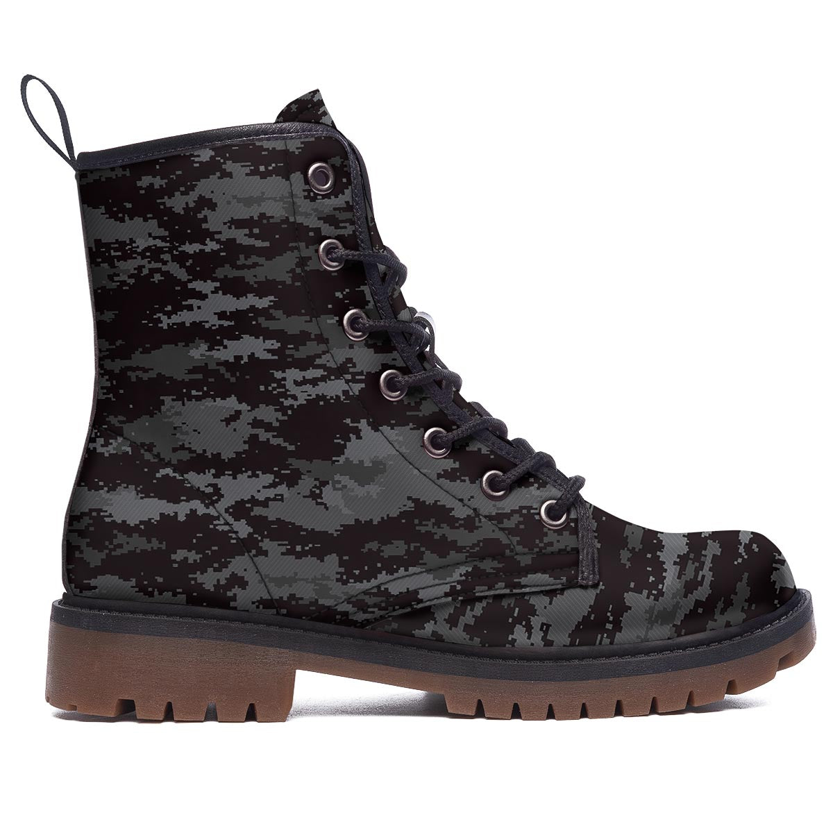 Camo Black Tan Digital Print Pattern Work Boots-grizzshop