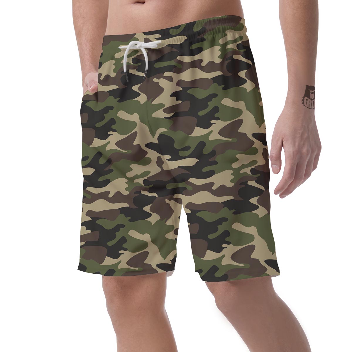Camo Camouflage Print Men's Shorts-grizzshop