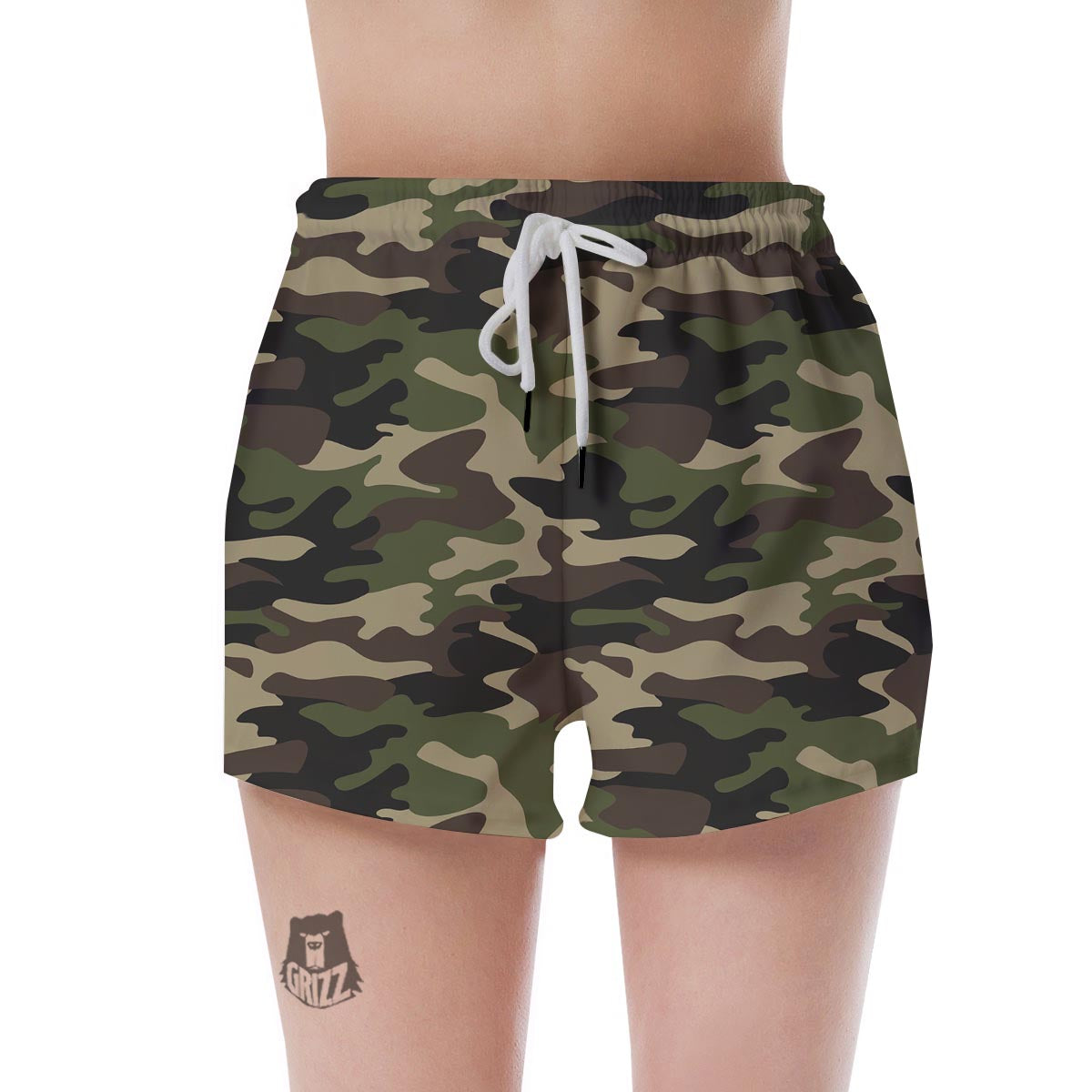 Camo Camouflage Print Women's Shorts-grizzshop