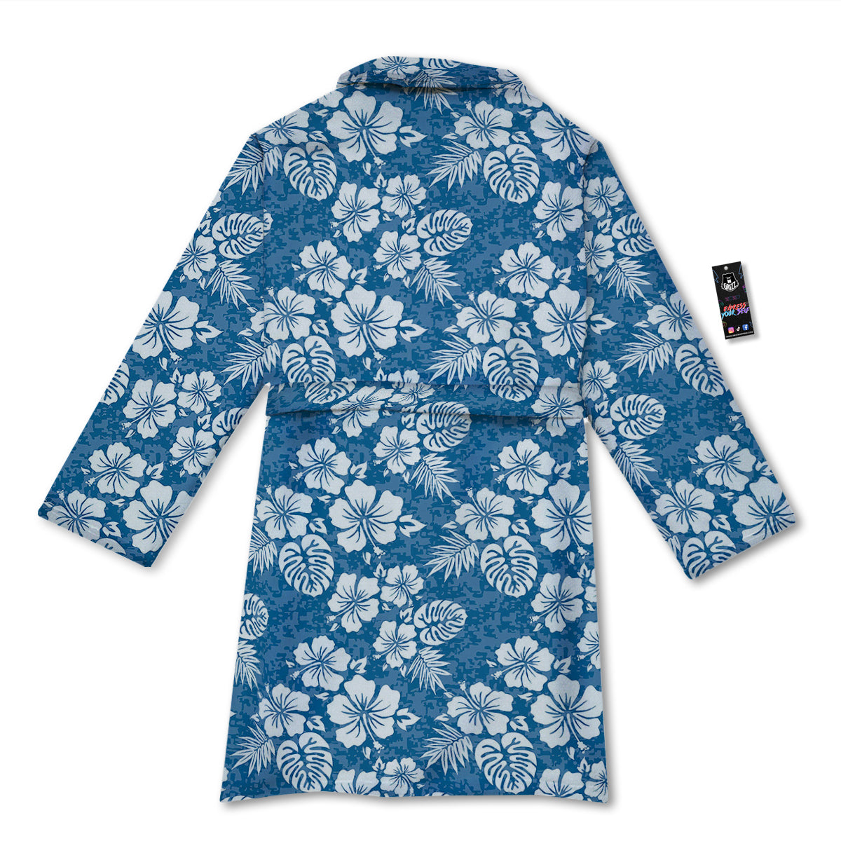 Camo Flower Aloha Hawaiian Print Pattern Bathrobe-grizzshop
