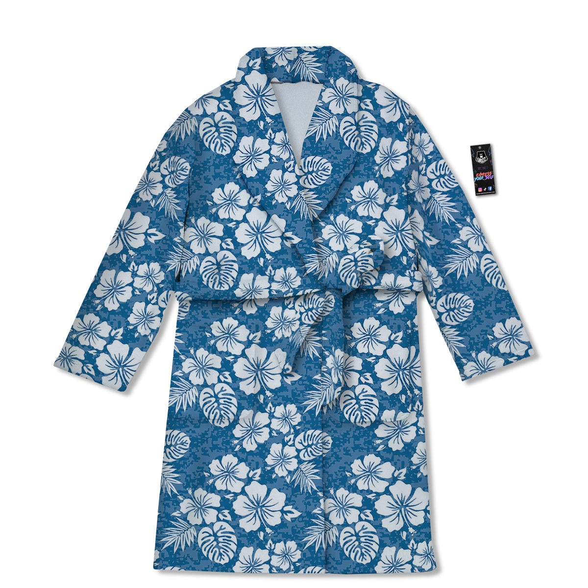 Camo Flower Aloha Hawaiian Print Pattern Bathrobe-grizzshop