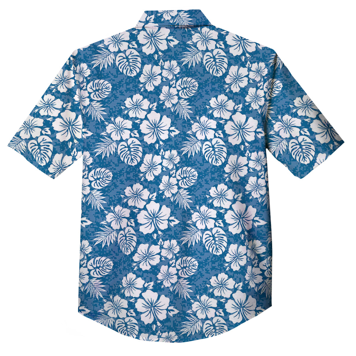 Camo Flower Aloha Hawaiian Print Pattern Button Up Shirt-grizzshop