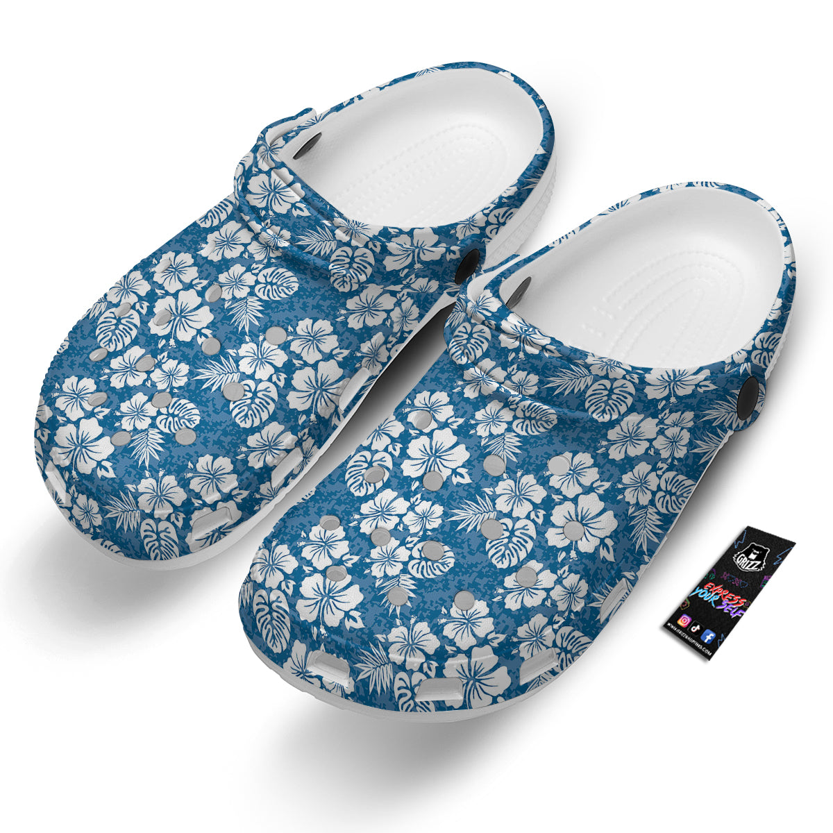 Camo Flower Aloha Hawaiian Print Pattern Clog-grizzshop