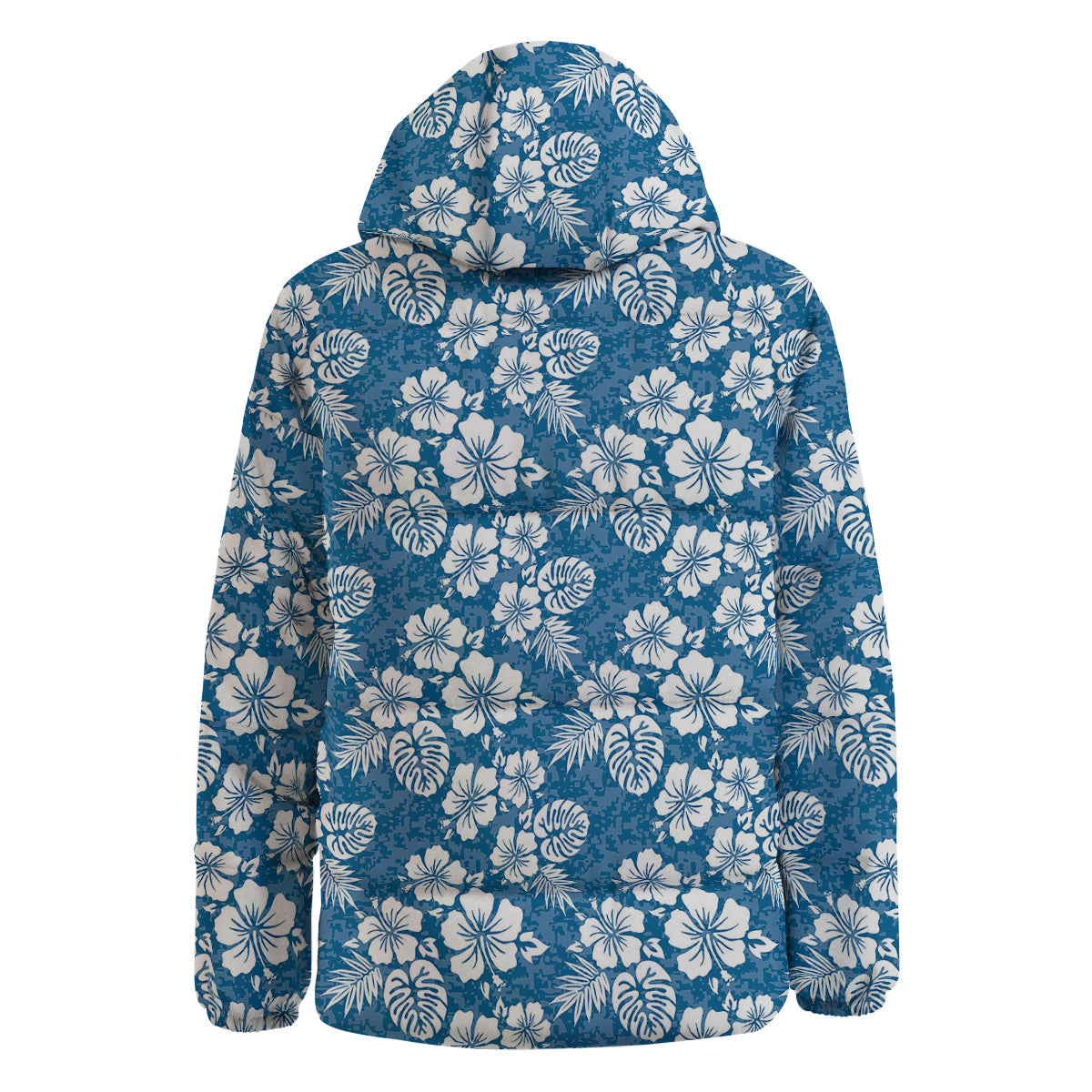 Camo Flower Aloha Hawaiian Print Pattern Down Jacket-grizzshop