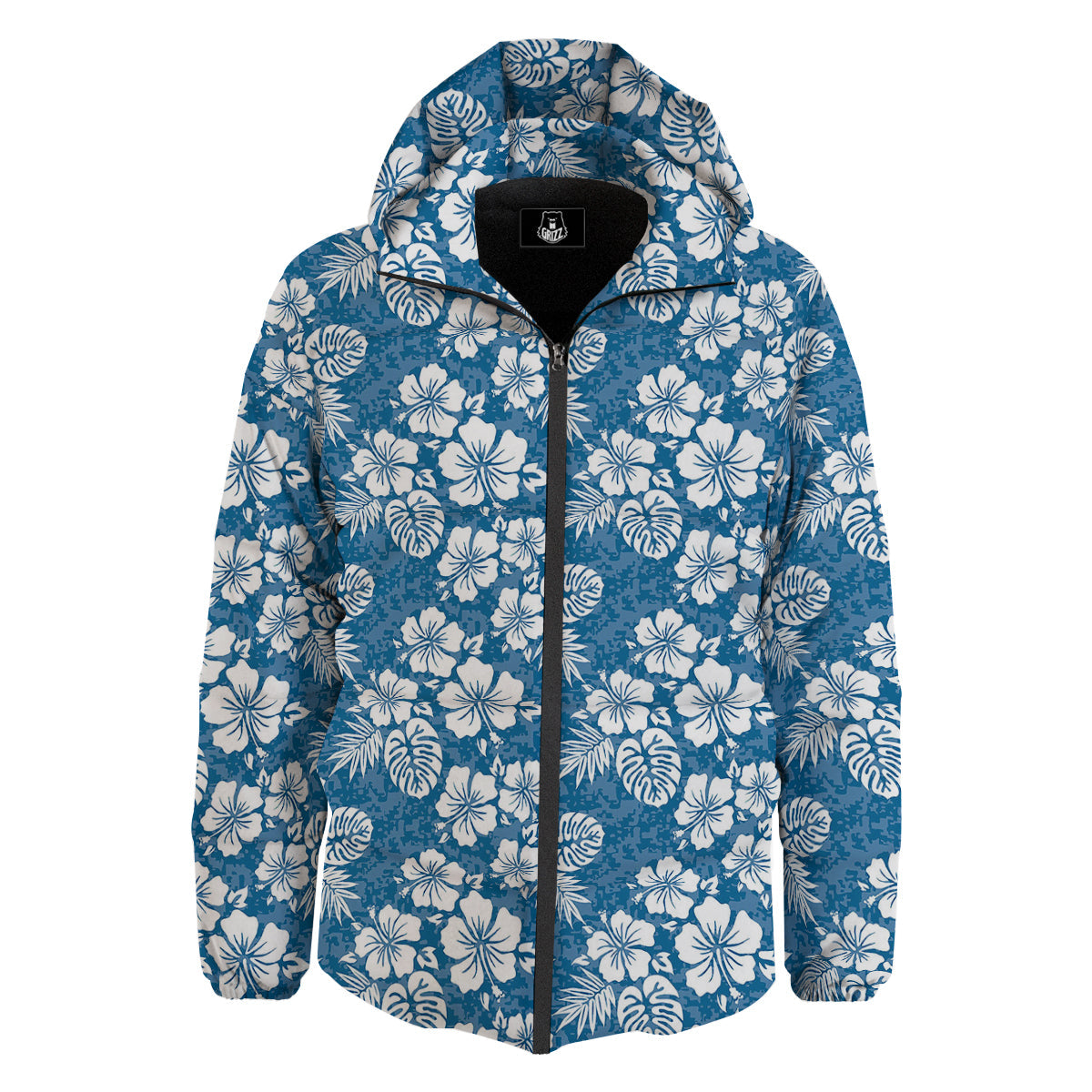 Camo Flower Aloha Hawaiian Print Pattern Down Jacket-grizzshop
