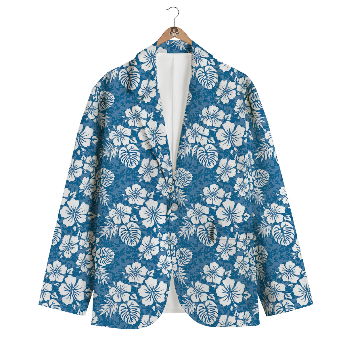 Camo Flower Aloha Hawaiian Print Pattern Men's Blazer-grizzshop