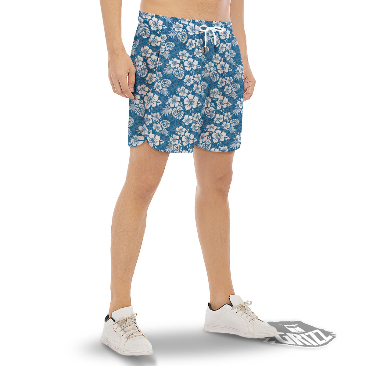 Camo Flower Aloha Hawaiian Print Pattern Men's Gym Shorts-grizzshop