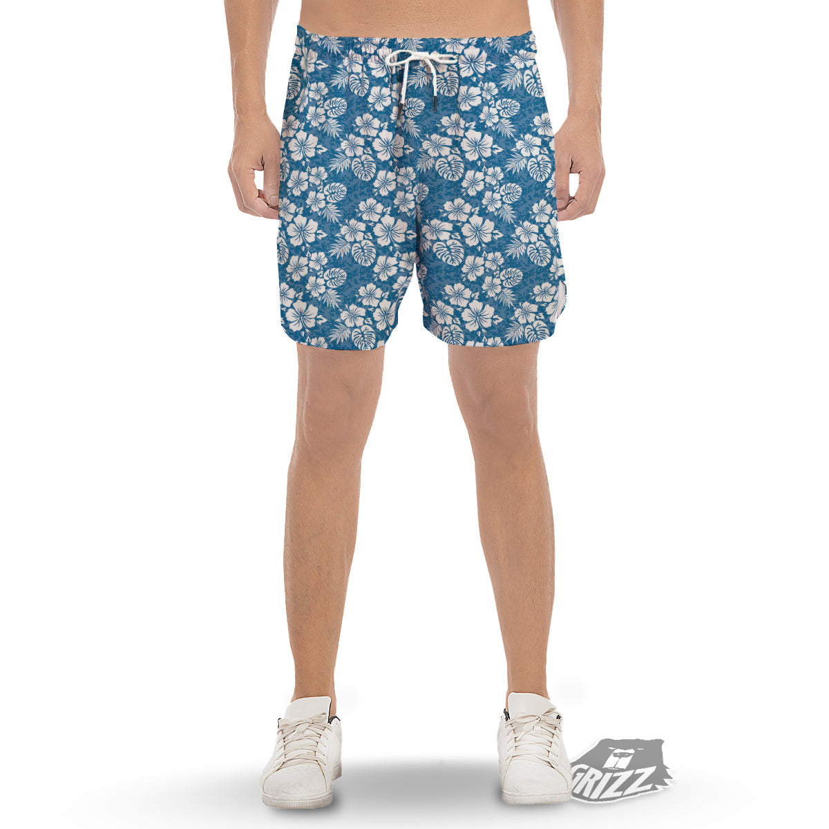 Camo Flower Aloha Hawaiian Print Pattern Men's Gym Shorts-grizzshop