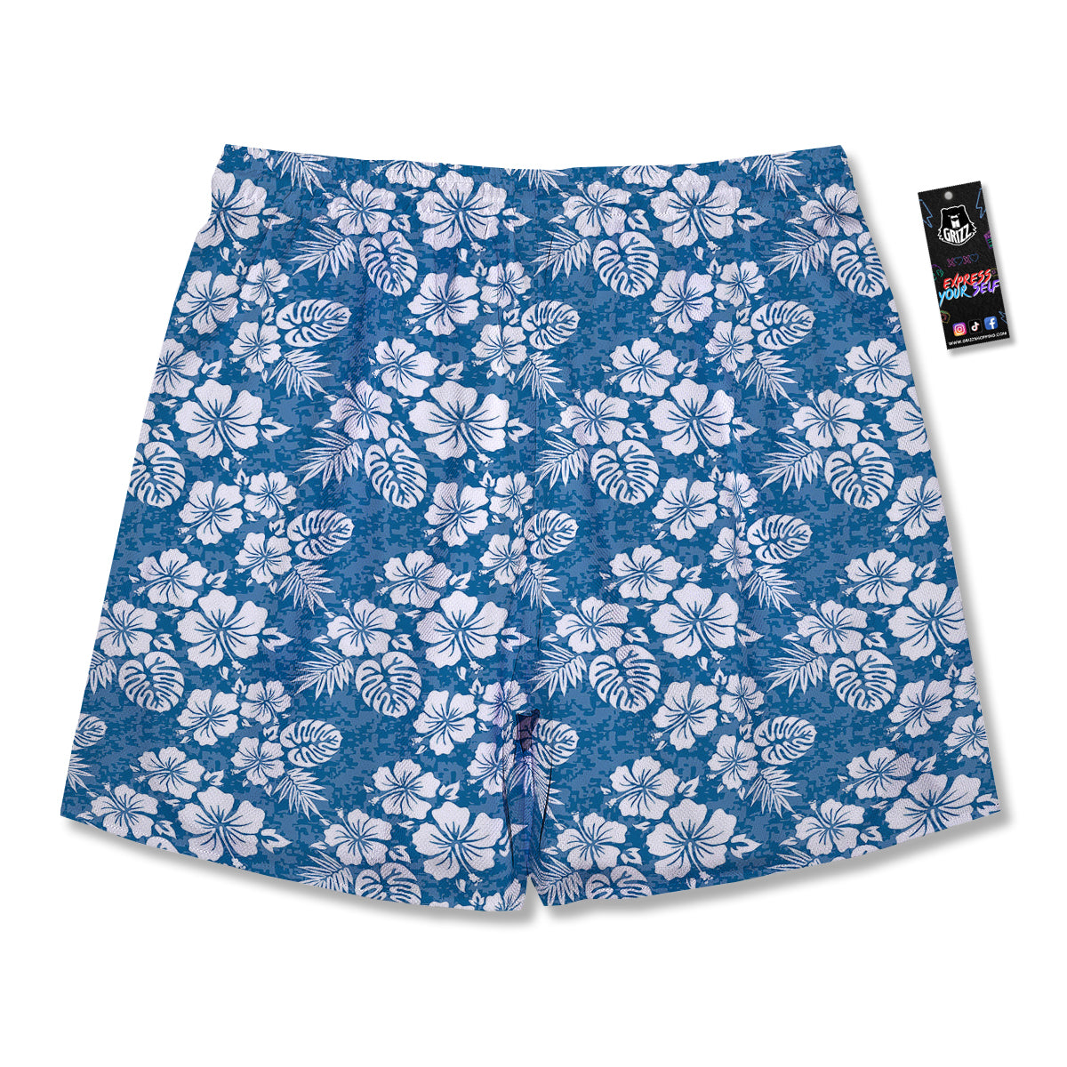 Camo Flower Aloha Hawaiian Print Pattern Men's Running Shorts-grizzshop