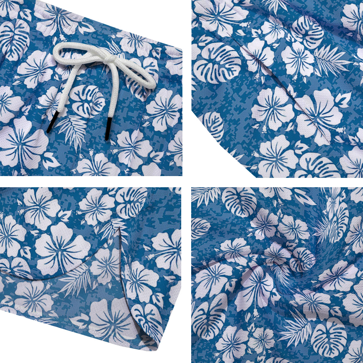 Camo Flower Aloha Hawaiian Print Pattern Men's Running Shorts-grizzshop