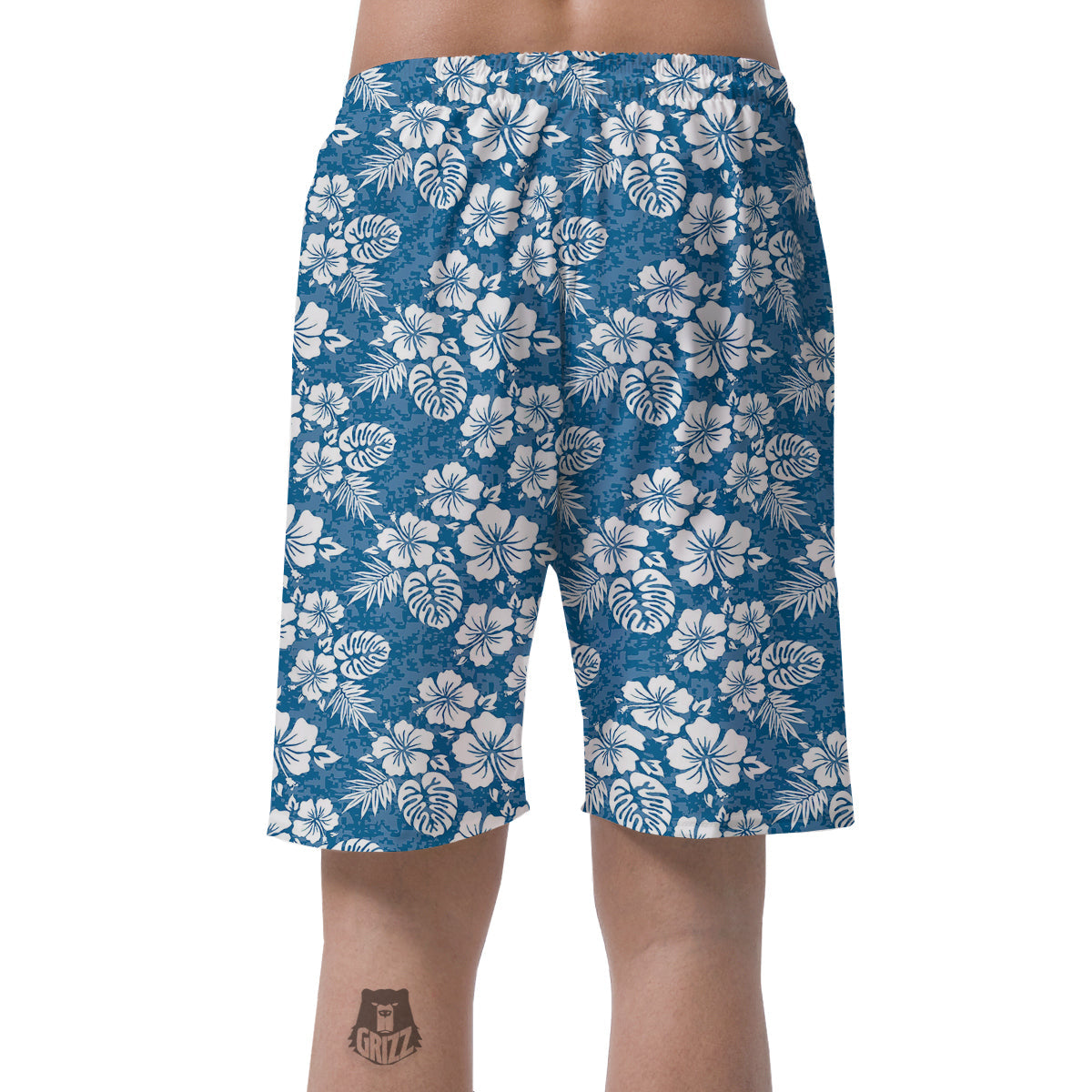 Camo Flower Aloha Hawaiian Print Pattern Men's Shorts-grizzshop