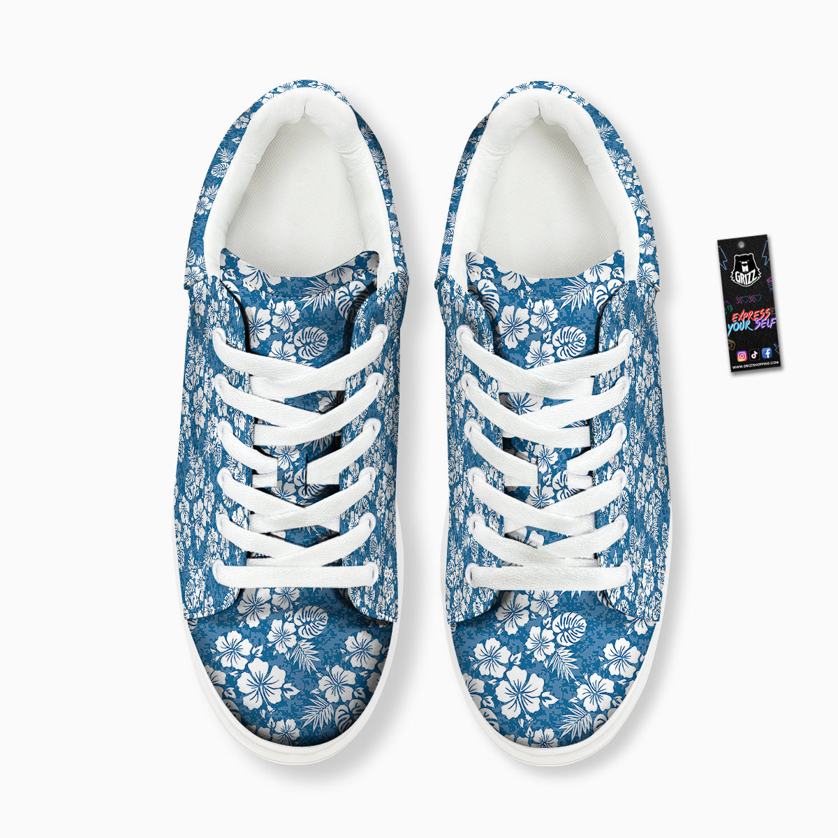 Camo Flower Aloha Hawaiian Print Pattern Platform Shoes-grizzshop
