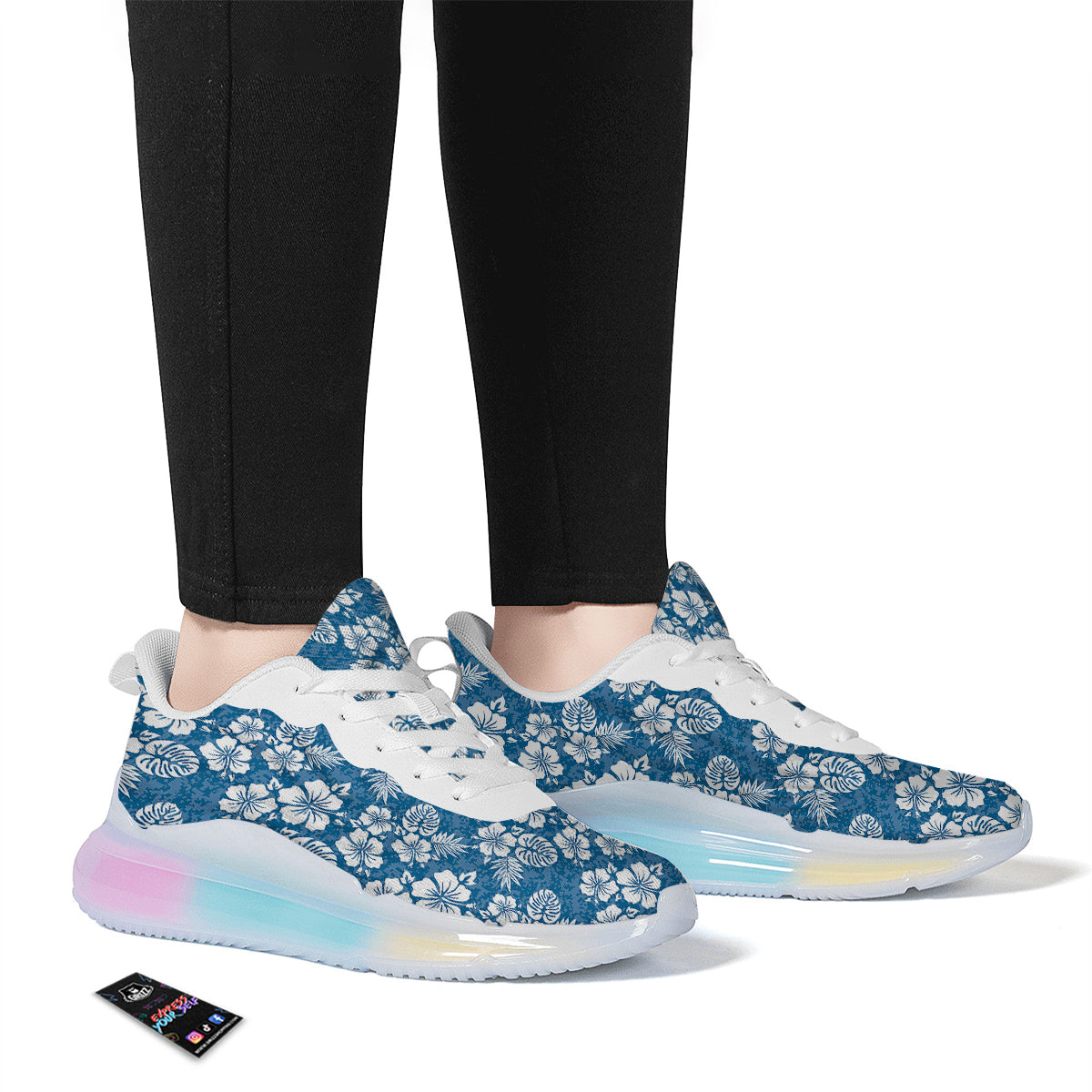 Camo Flower Aloha Hawaiian Print Pattern Running Sneakers-grizzshop
