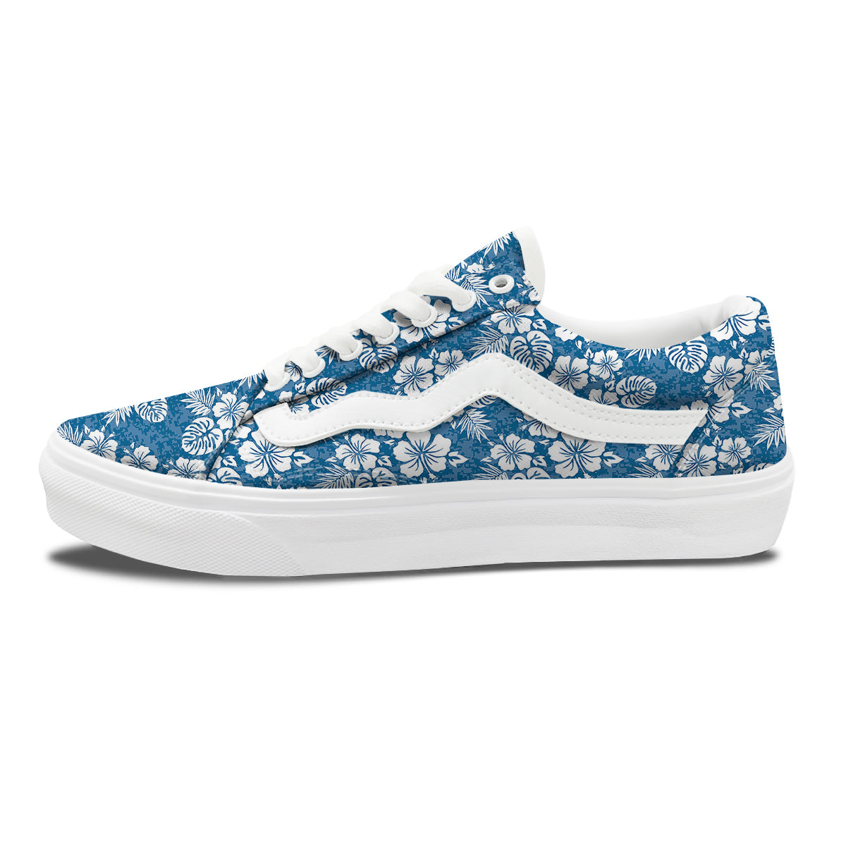 Camo Flower Aloha Hawaiian Print Pattern Skate Shoes-grizzshop