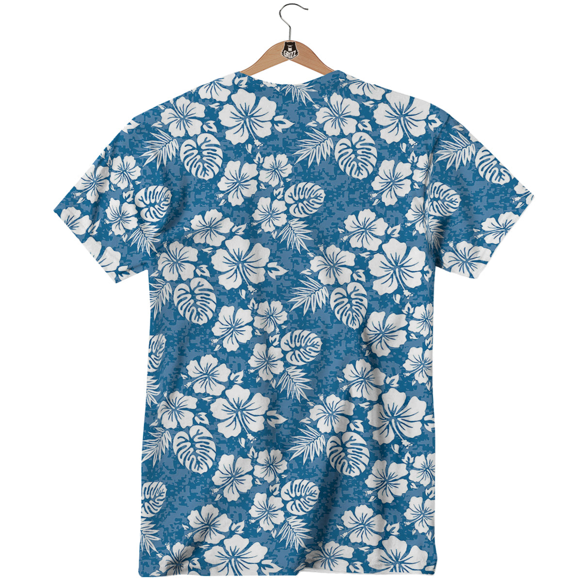Camo Flower Aloha Hawaiian Print Pattern T-Shirt-grizzshop