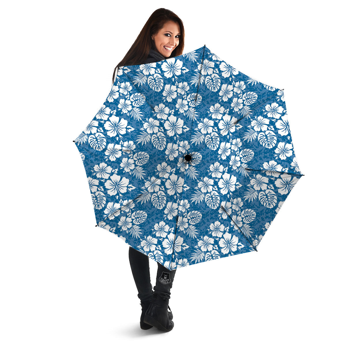 Camo Flower Aloha Hawaiian Print Pattern Umbrella-grizzshop