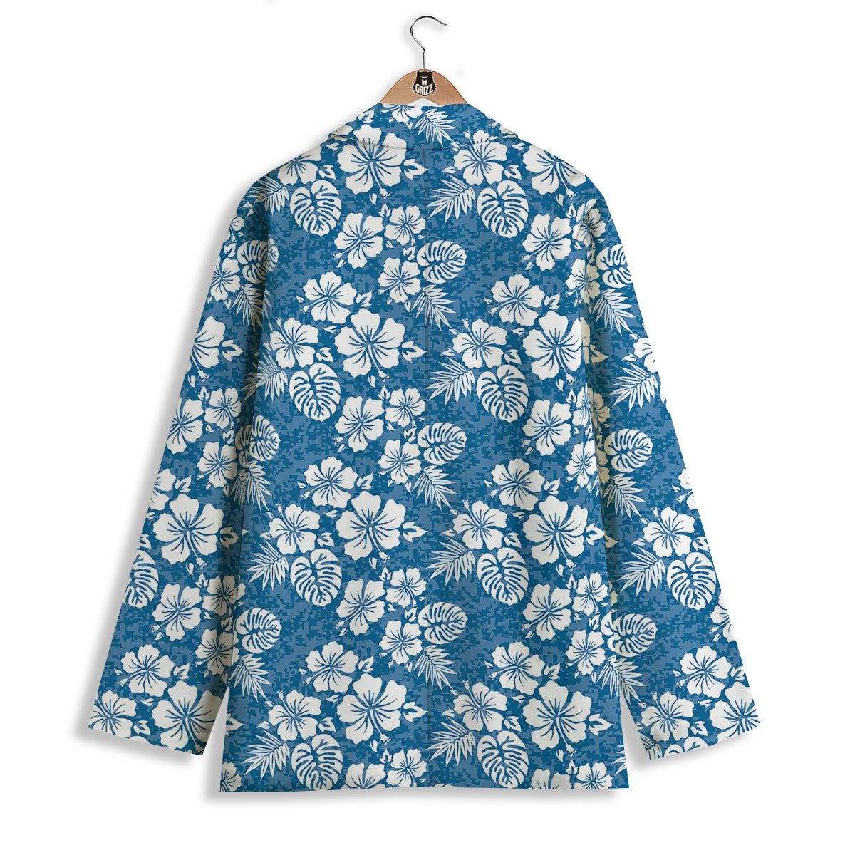 Camo Flower Aloha Hawaiian Print Pattern Women's Blazer-grizzshop