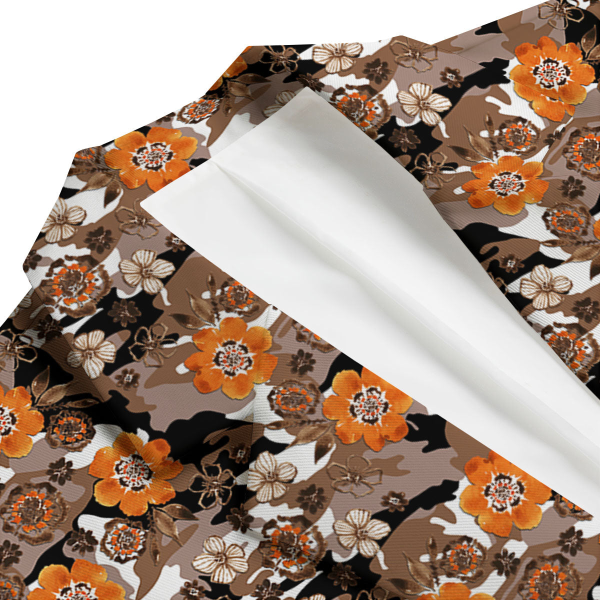 Camo Flower Brown Hawaiian Print Pattern Men's Blazer-grizzshop