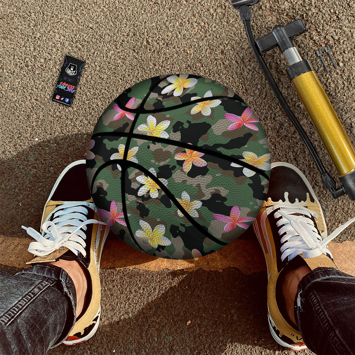 Camo Flower Military Green Print Pattern Basketball-grizzshop