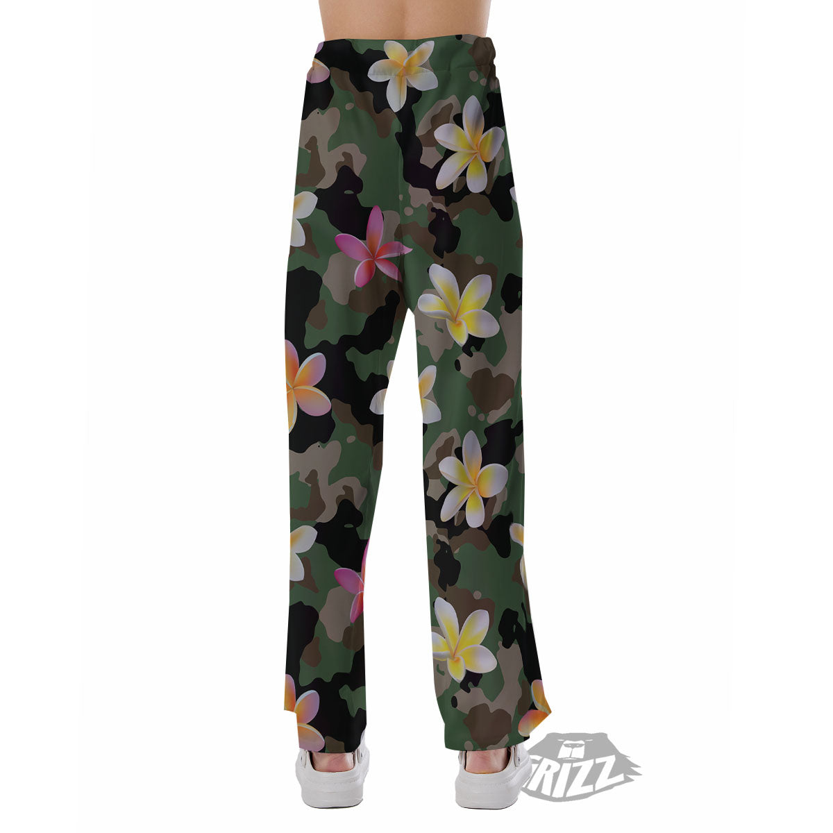 Camo Flower Military Green Print Pattern Pajama Pants-grizzshop