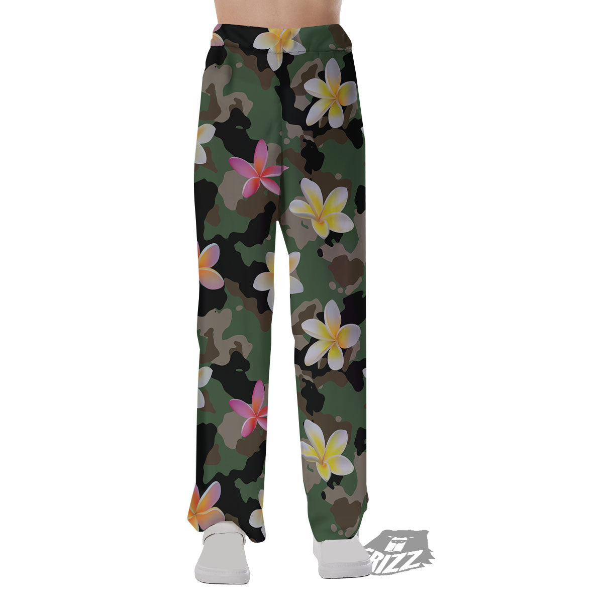 Camo Flower Military Green Print Pattern Pajama Pants-grizzshop